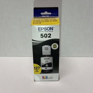 Genuine Original EPSON Sealed 502 Ink Bottle  ( 127ml ) Black Exp 06 2026